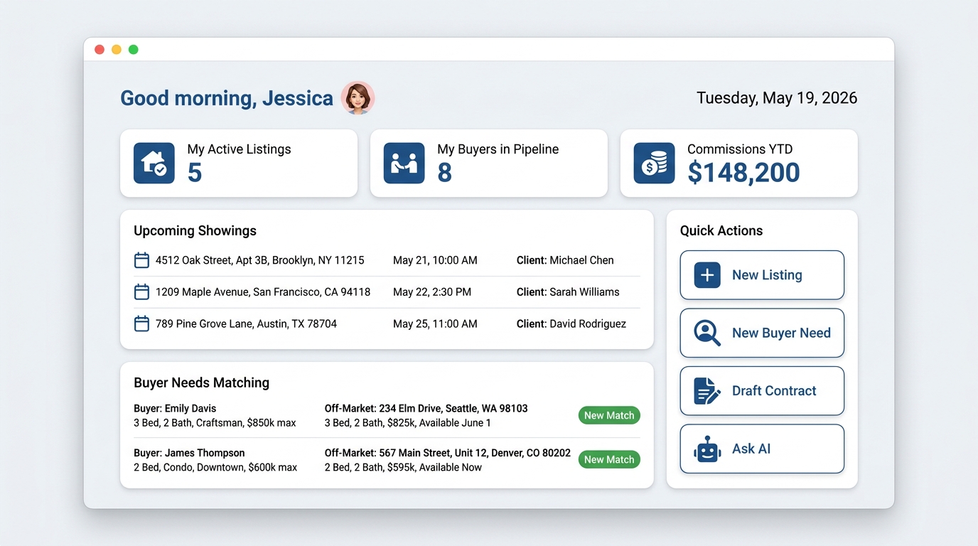 Agent dashboard